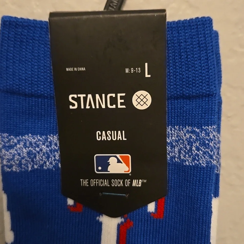 Stance Blue Texas Rangers Men's Socks, MLB, Size L 9-13 Combed Cotton Blend Crew